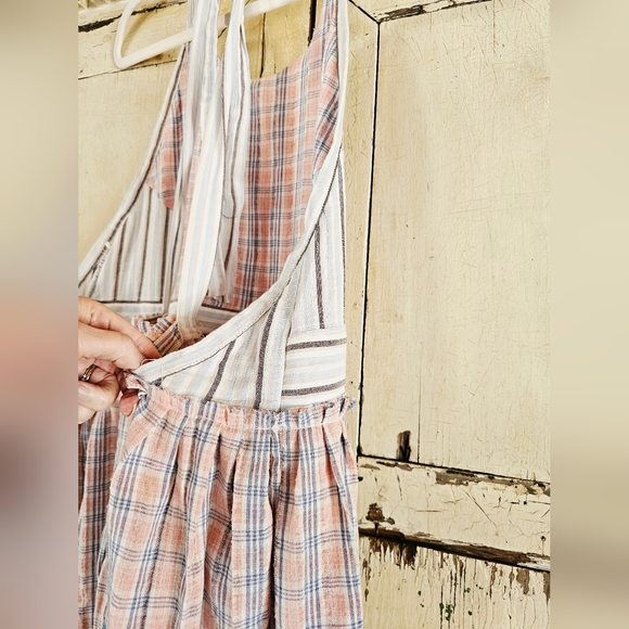 Like New Free People x Color Theory Plaid Midi Dress Sz M $128 Retail - Picture 10 of 15